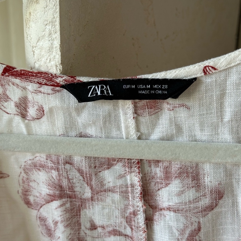 Zara linen floral wrap blouse - Picture 4 of 4